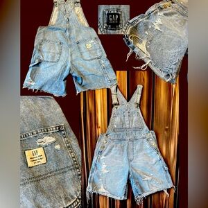 GAP denim overalls shorts